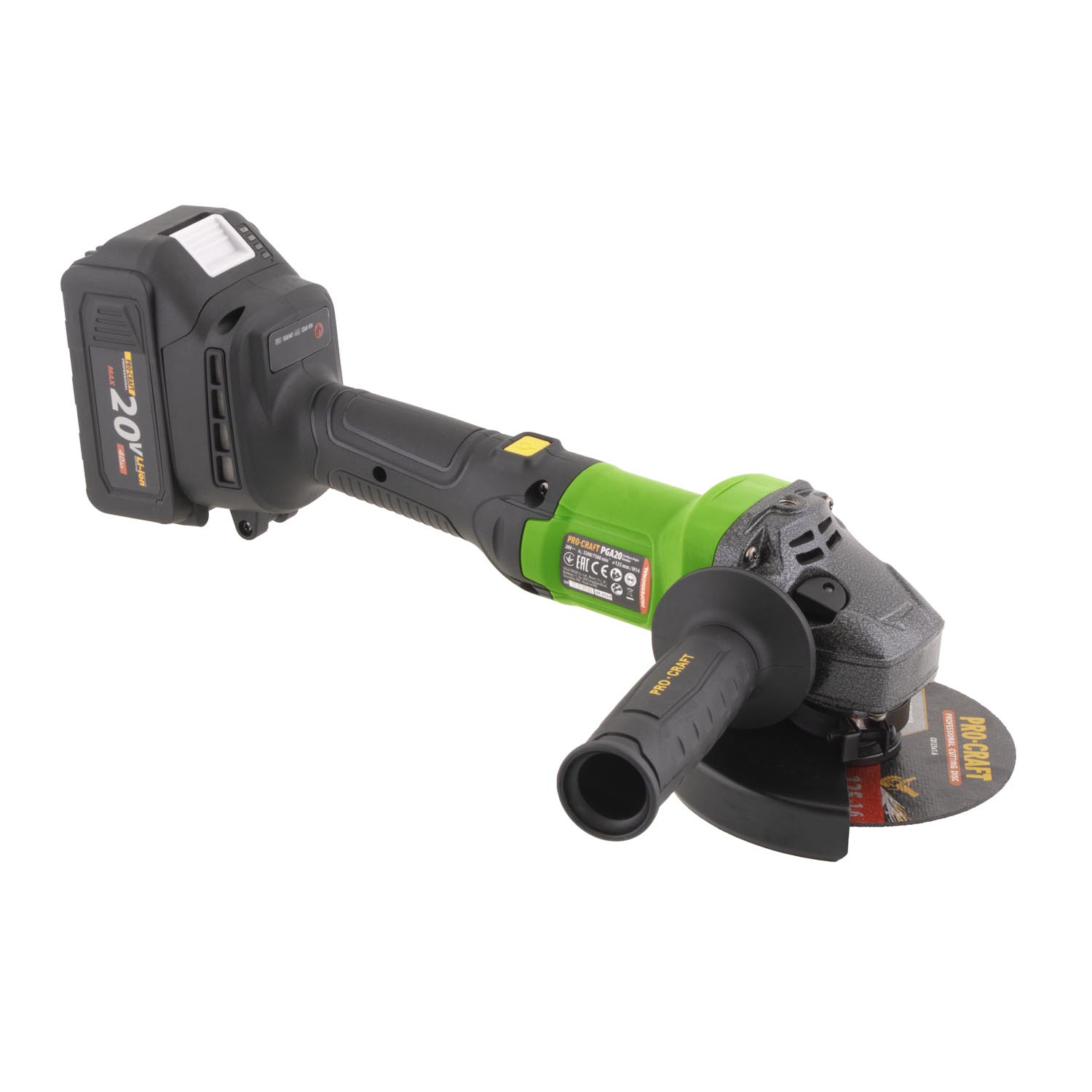 Aku úhlová bruska Procraft PGA20, 125mm