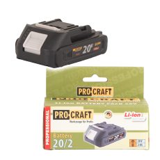 Procraft | Baterie akumulátorová 20V Li-ion, 2000mAh Procraft 20/2A | 20/2A