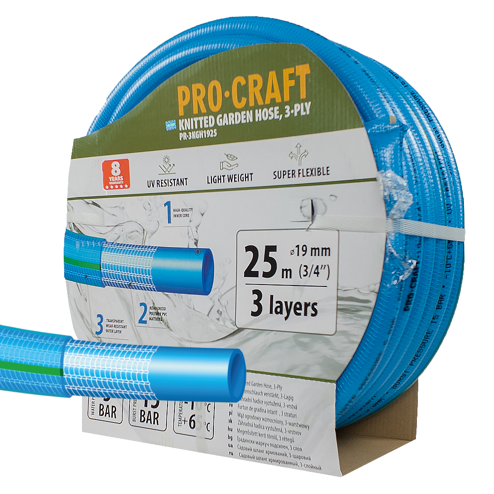 PROCRAFT hadice t PR-3KGH1925 3 vrstvy, 3/4", 25 m