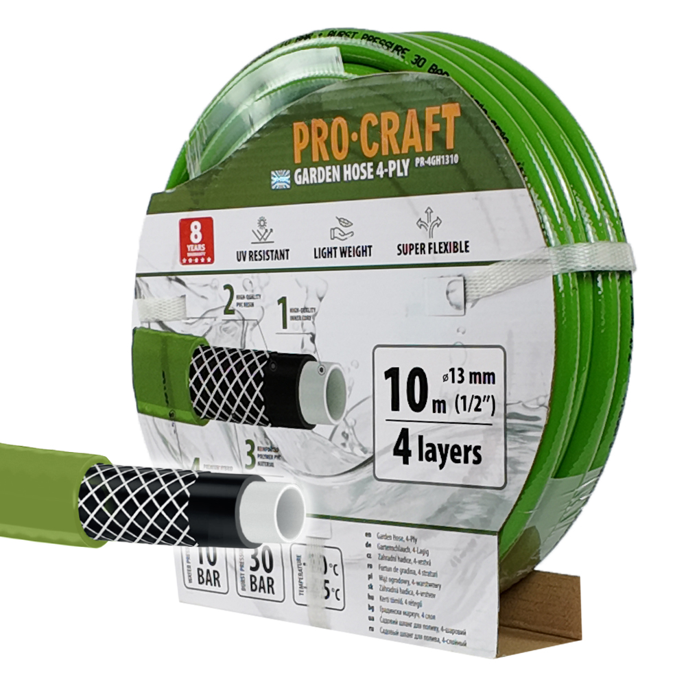 Záhradná hadica Procraft PR-4GH1310 4-vrstvová, 1/2" 10 m | PR-4GH1310