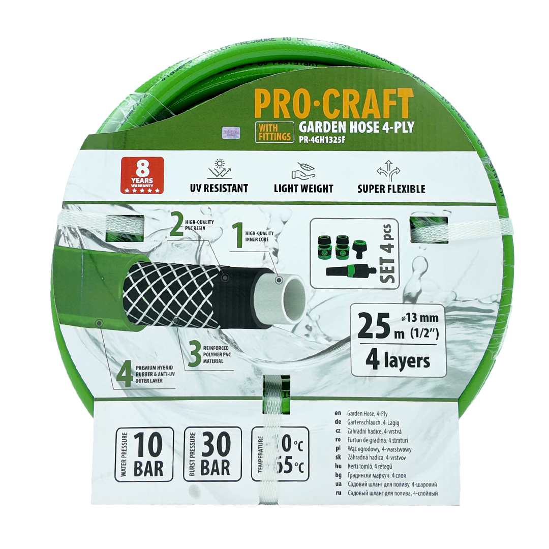 PROCRAFT hadice PR-4GH1325F 4 vrstvá, 1/2", 25 m