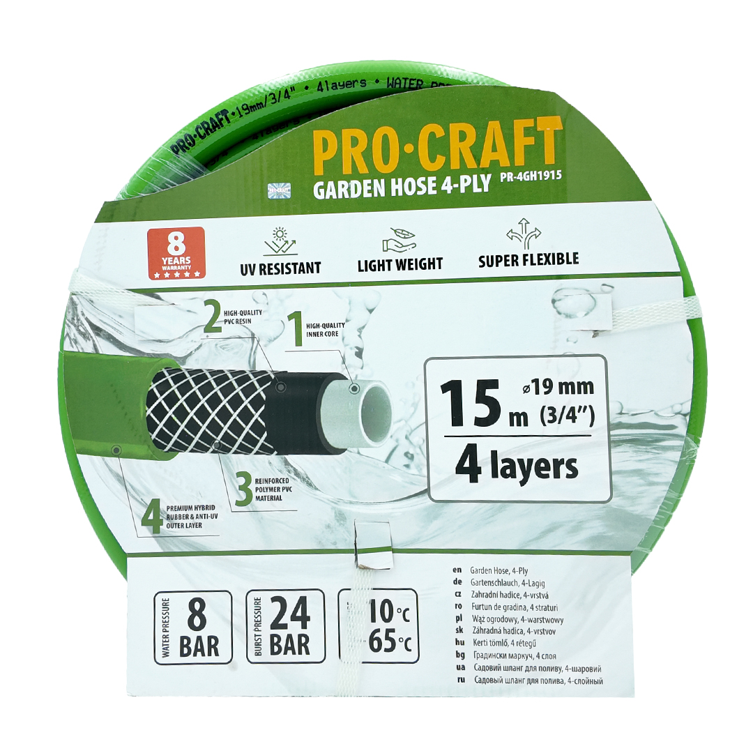 PROCRAFT hadice PR-4GH1915 4-vrstvá, 3/4", 15 m