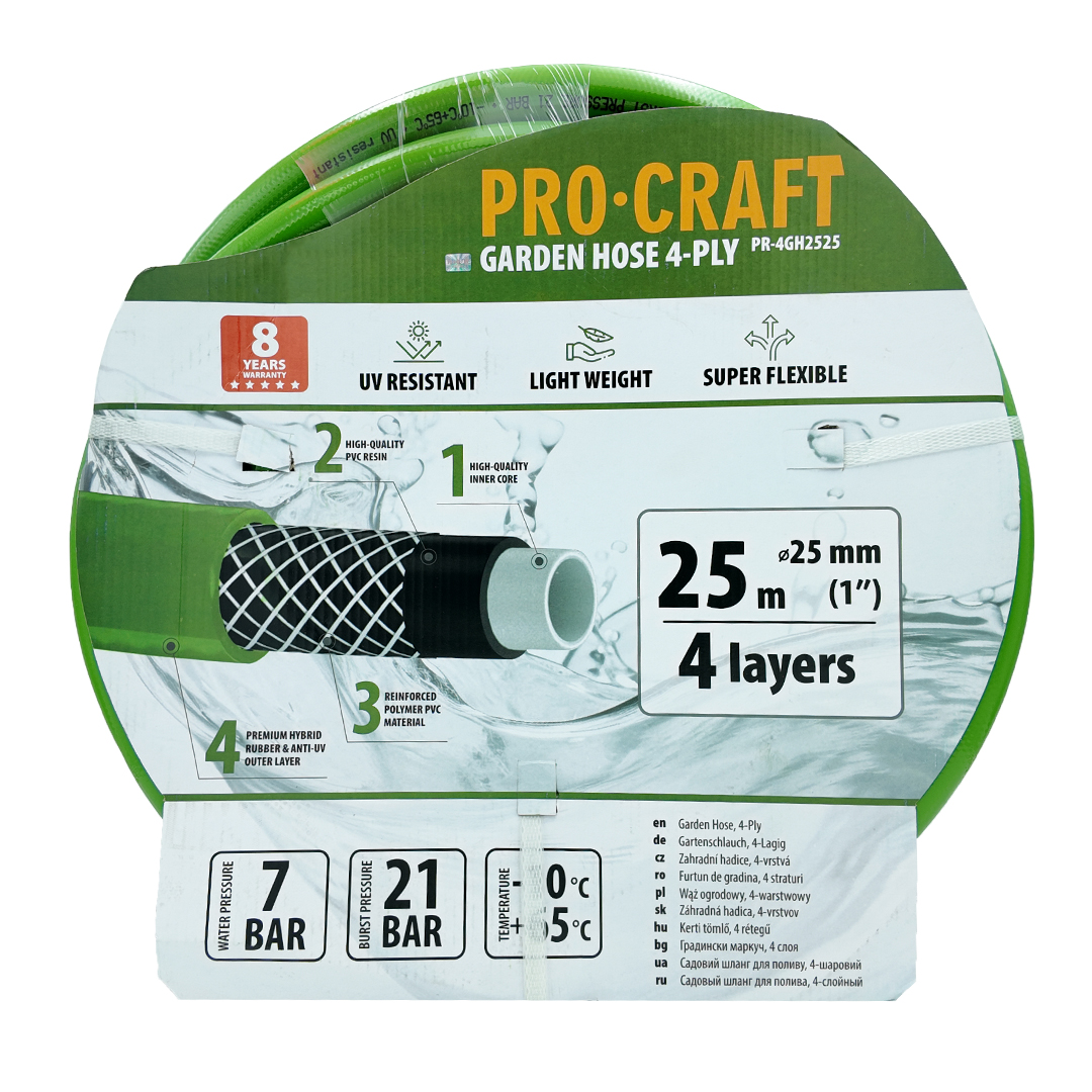 PROCRAFT hadice PR-4GH2525 4-vrstvá, 1", 25 m