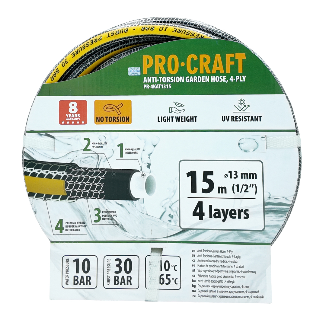 Černo-žlutá zahradní hadicí Procraft PR-4KAT1315 | PR-4KAT1315