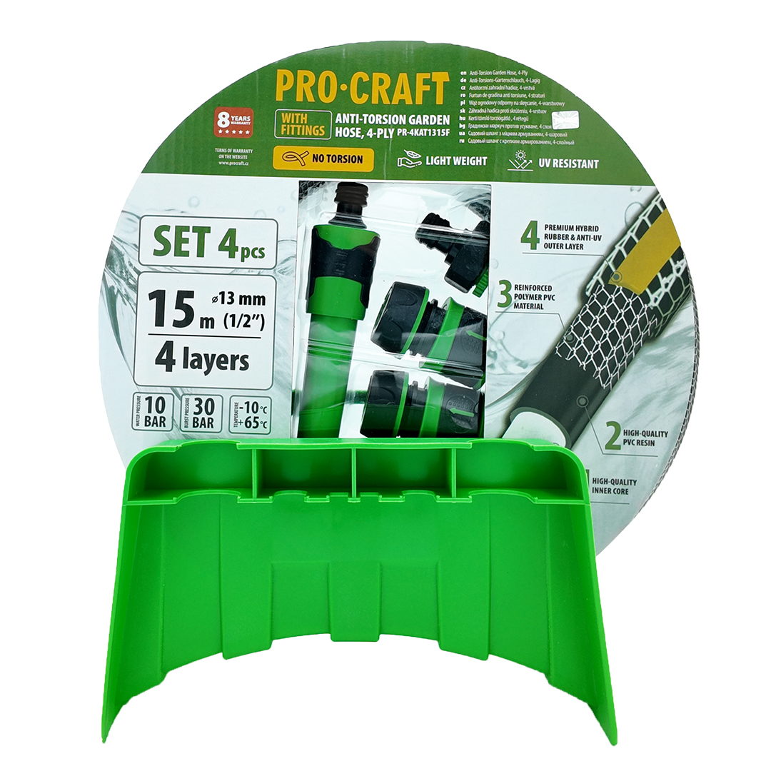 PROCRAFT hadice PR-4KAT1315F, 4-vrstvá, 15 m, s příslušenstvím