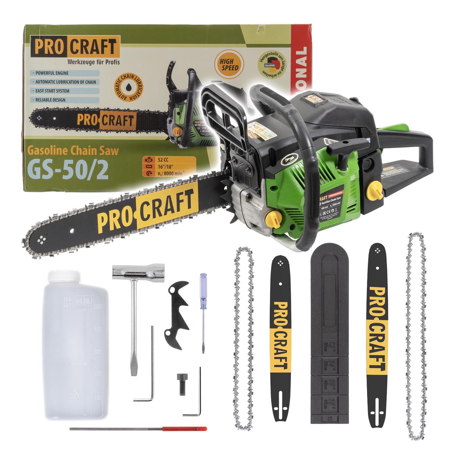 Benzínová řetězová pila Procraft GS-50/2 | GS-50/2