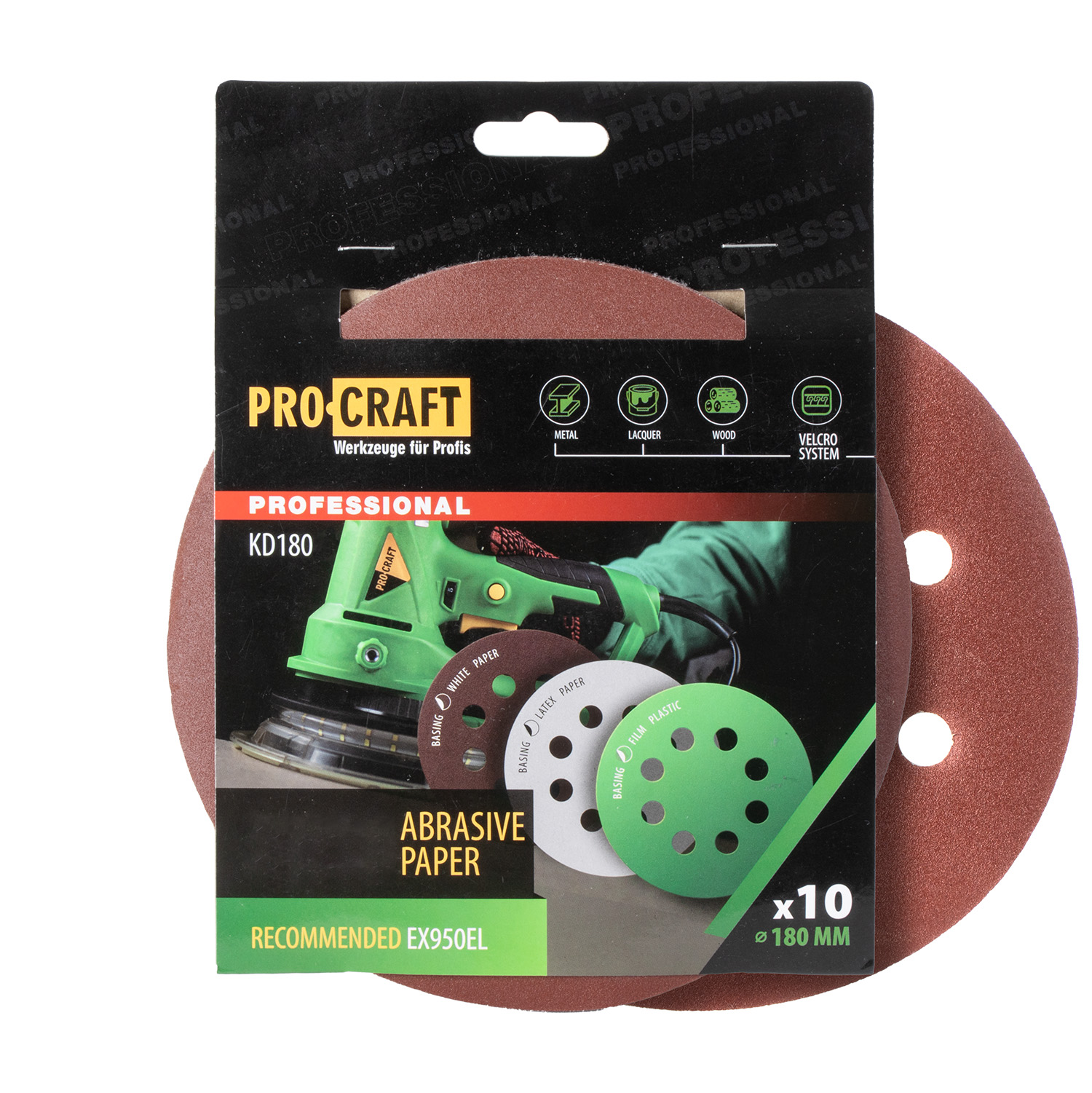 Brusný papír 10 ks.  Procraft КD180.40 | KD180.40