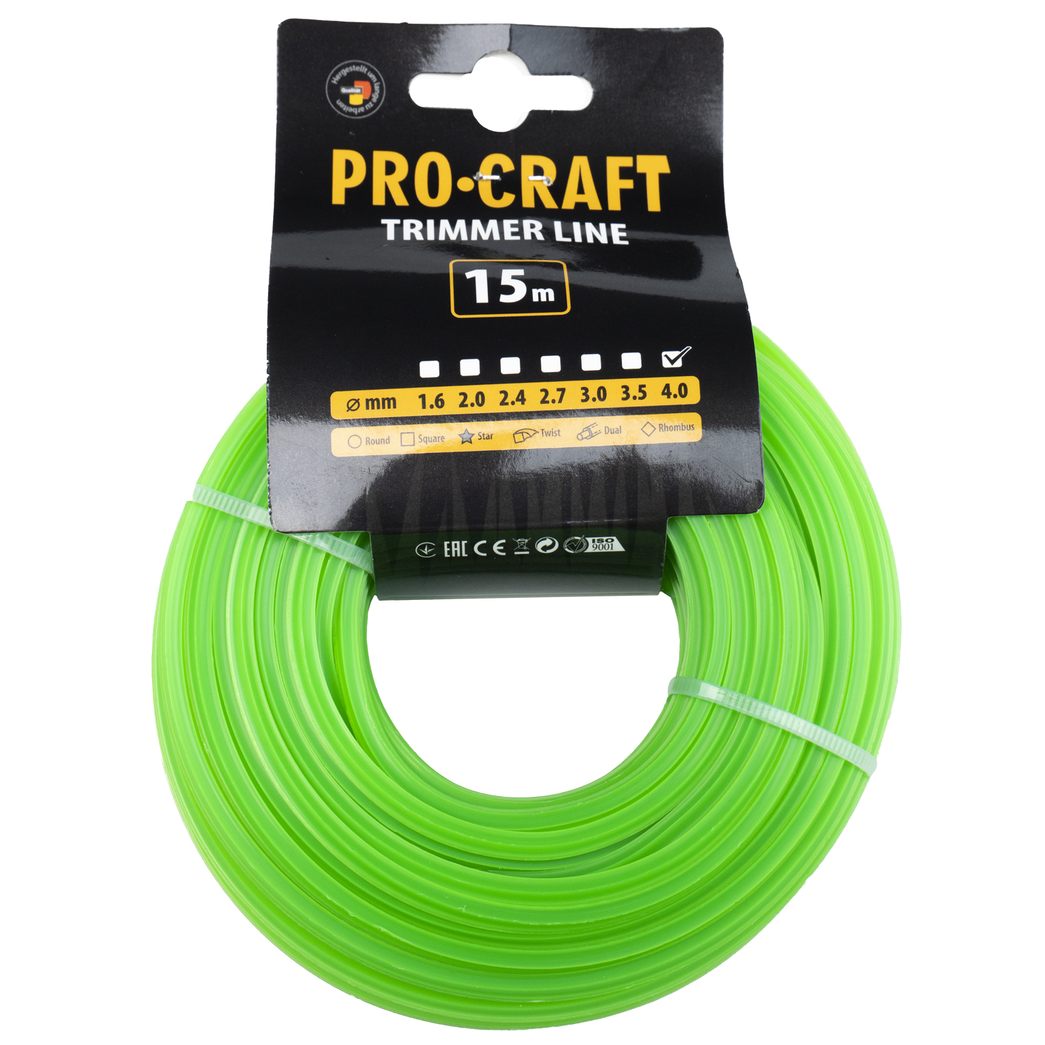 Struna žací (4mm) (15м) hvězda PROCRAFT | ZI-4/15