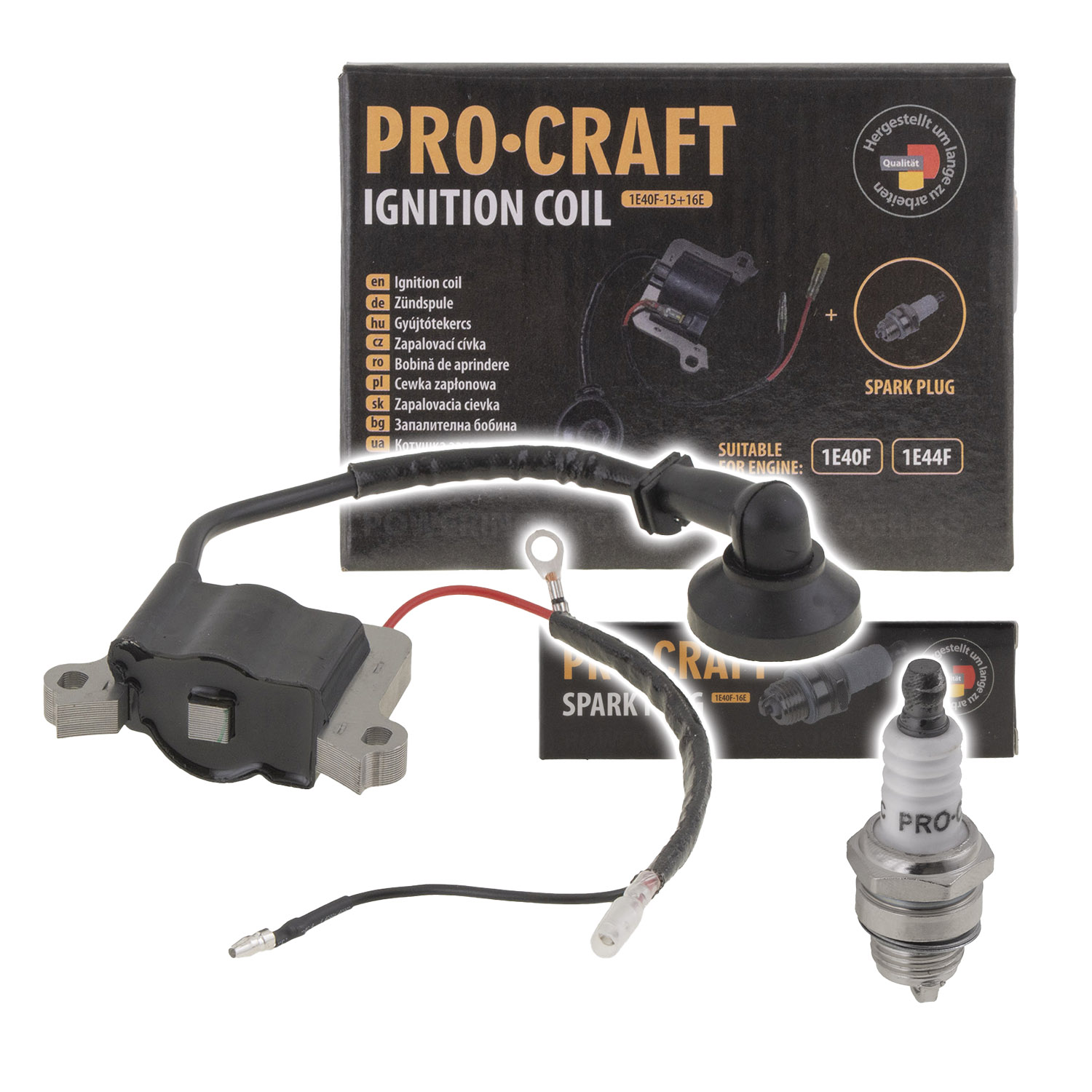 Cívka zapalování + svíčka 1E40F/44F PROCRAFT | 1E40F-15+16E