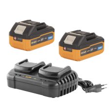 Procraft | Sada dvě baterie 20V 4Ah Procraft 20/4 Turbo a nabíječka na dvě baterie 20/2 | S20-4TURBO/20-2