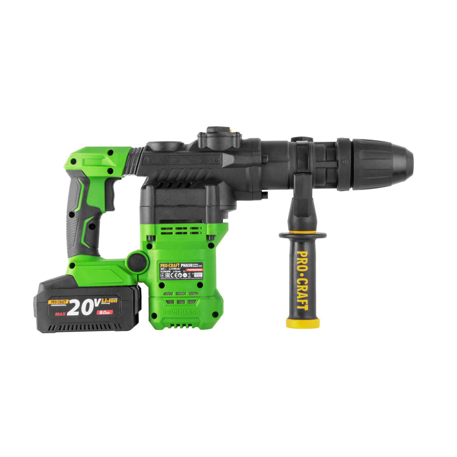 Aku vrtací kladivo  Procraft PHA50-1b-c SDS MAX