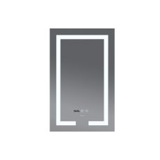 Procraft | Koupelnové zrcadlo s LED osvětlením, protizamlžovací funkcí, regulací jasu a hodinkami, MR06-60×80 H | MR06-60×80 HARD