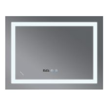 Procraft | Koupelnové zrcadlo s LED osvětlením, protizamlžovací funkcí, regulací jasu a hodinkami, MR02-80×80 W | MR02-80×80 WARM