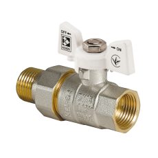 Procraft | Kulový kohout se šroubením, přímý, motýl, bílý, KR.227.W 3/4"FM | KR.227.W 3/4"FM