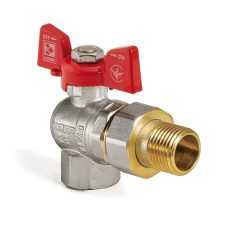 Procraft | Kulový kohout se šroubením, rohový, motýl, červený, KR.228 3/4"FM | KR.228 3/4"FM
