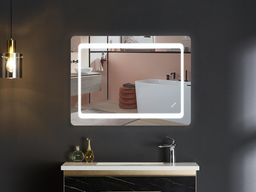Koupelnové zrcadlo s LED osvětlením, protizamlžovací funkcí a regulací jasu, MR09-80×60-REVERSE Twee