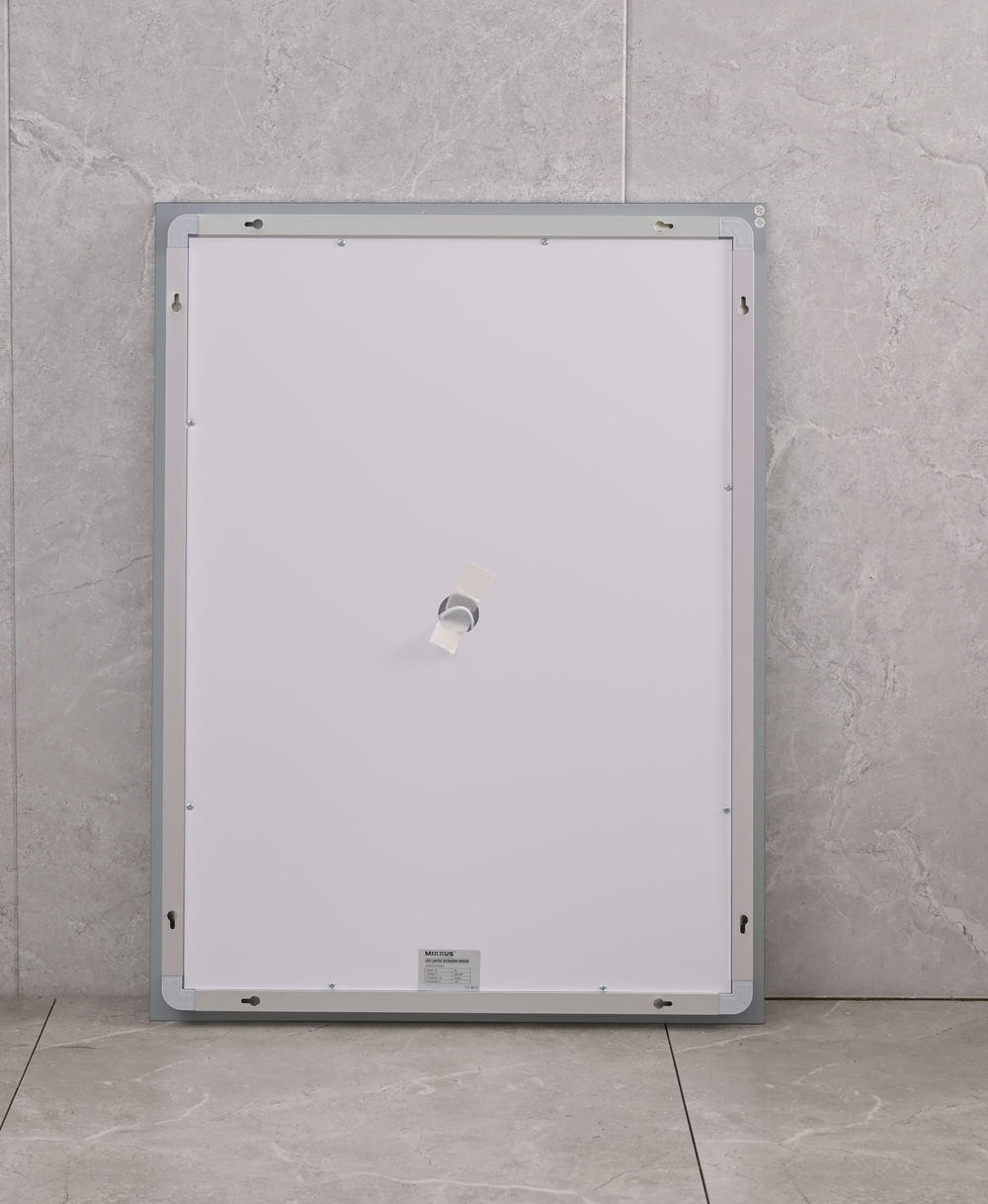 Koupelnové zrcadlo s LED osvětlením, protizamlžovací funkcí a regulací jasu, MR08-80×60-REVERSE Tall
