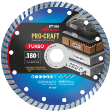 Procraft | Diamantový řezný kotouč Turbo Procraft DT180 | DT180