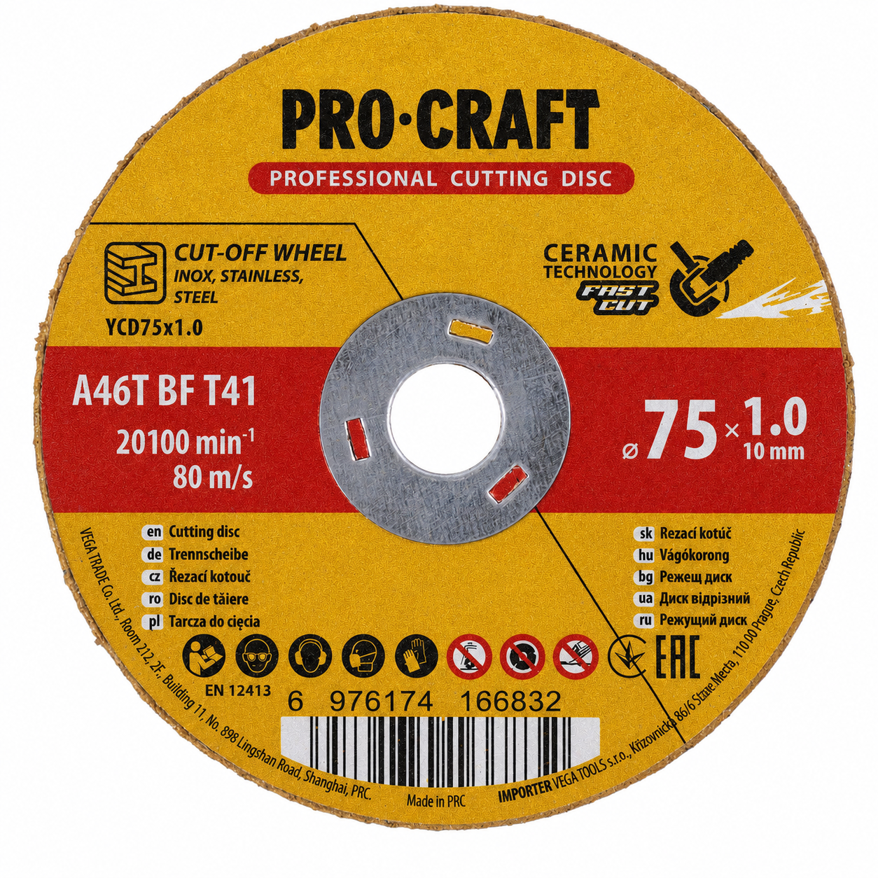 Keramický řezný kotouč Procraft YCD75x1.0