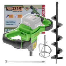 Procraft | Aku zemní(půdní) vrták s přídavným nástavcem na míchání (mixér) PMA20 | PMA20