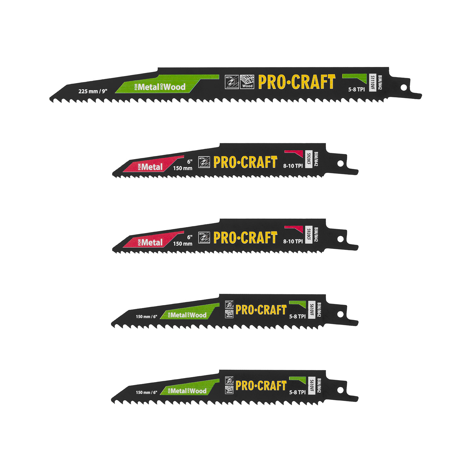 Sada pilových plátků do pily ocasky Procraft SB5