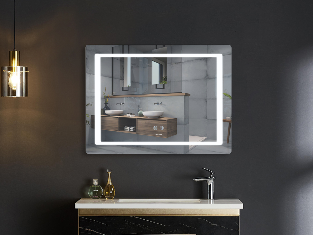 Koupelnové zrcadlo s LED osvětlením, protizamlžovací funkcí a regulací jasu, MR13-80×60-REVERSE Styl