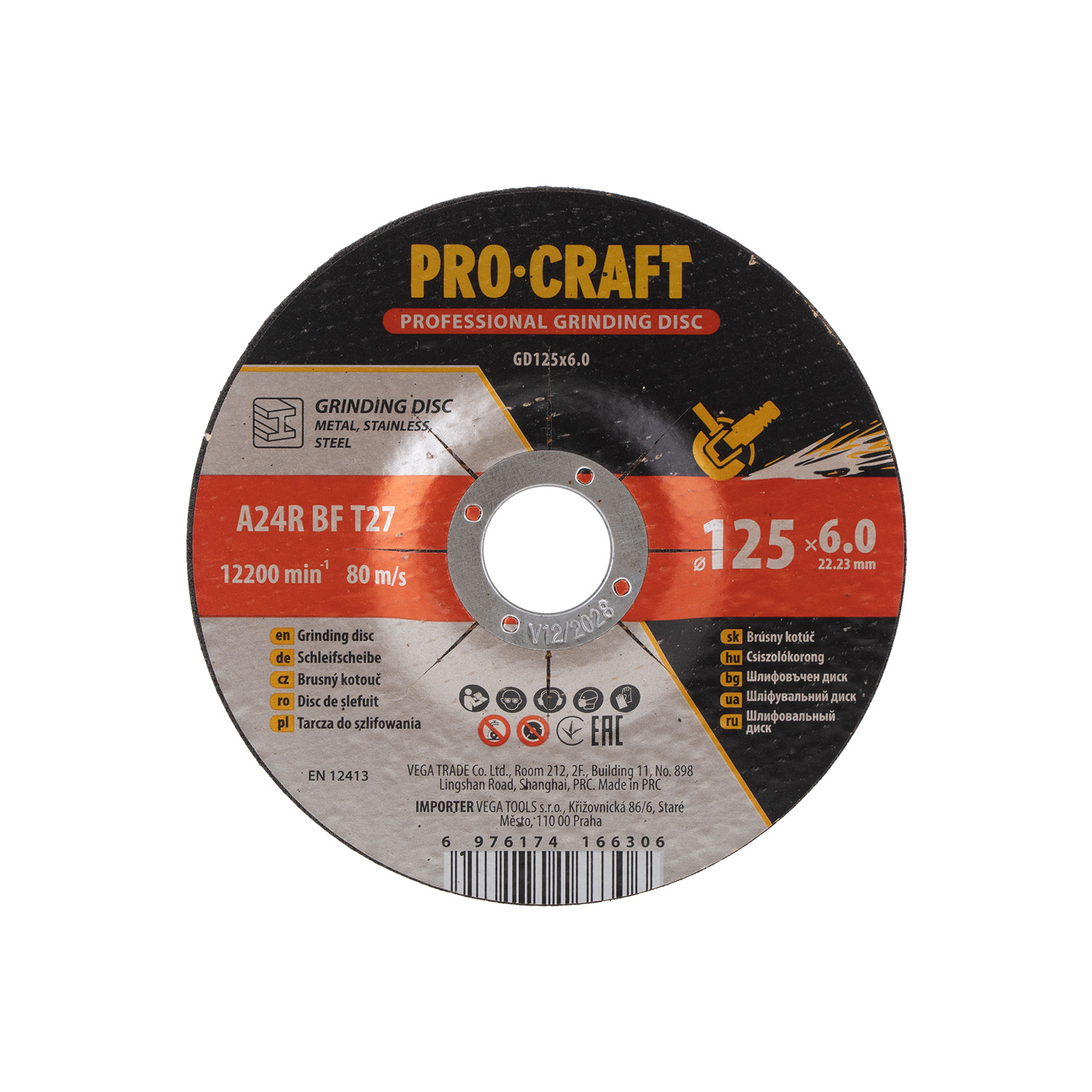Brusný kotouč na kov Procraft GD125x6.0