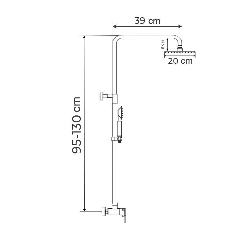 Sprchový sloup s baterií, SUS-003-J
