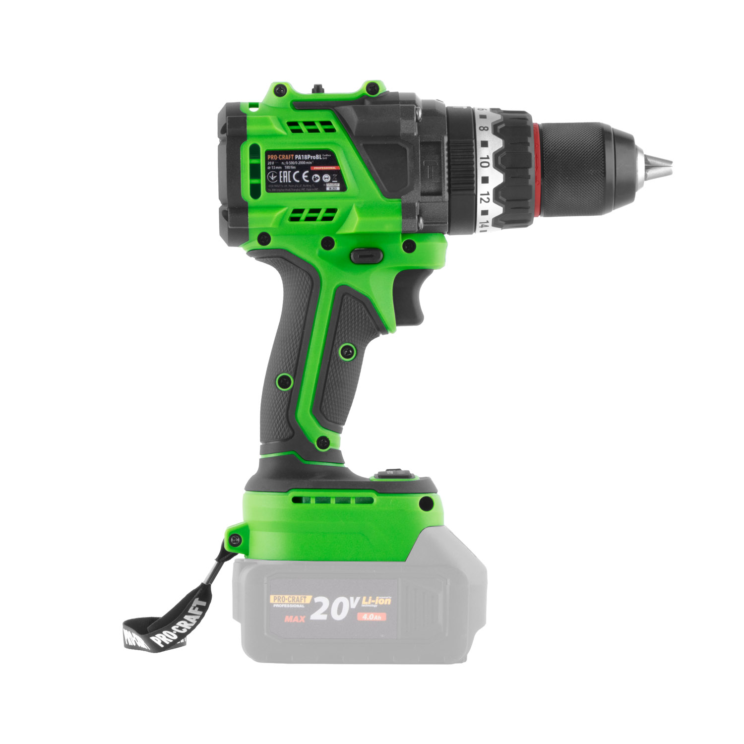 Aku vrtací šroubovák Procraft PA18ProBL (bez baterie a nabíječky)