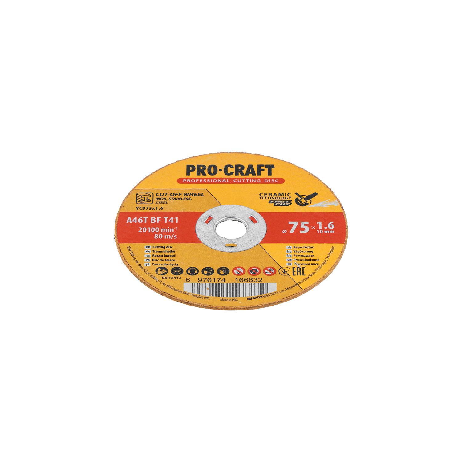 Keramický řezný kotouč Procraft YCD75x1.6