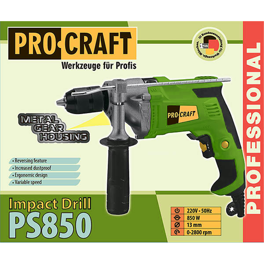 Príklepová vŕtačka PROCRAFT PS850 | PS850