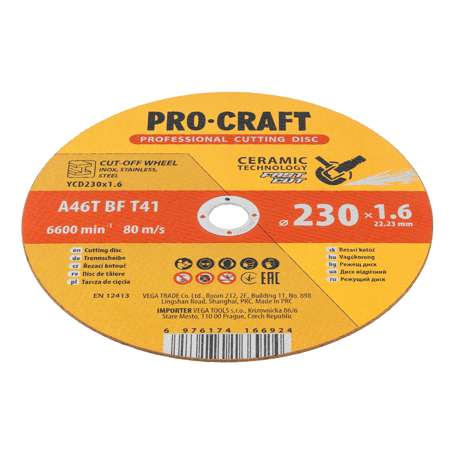 Keramický řezný kotouč Procraft YСD230x1.6