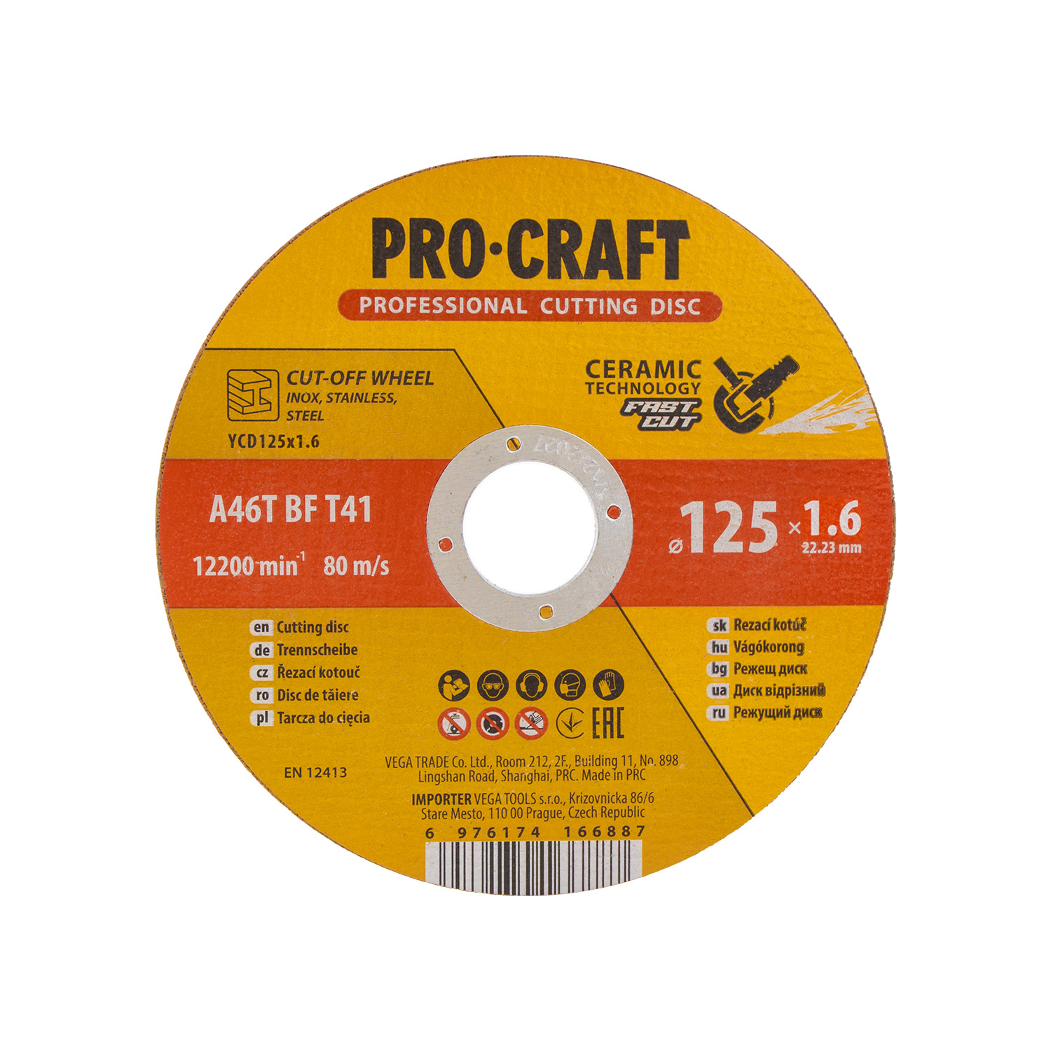 Keramický řezný kotouč Procraft YСD125x1.6