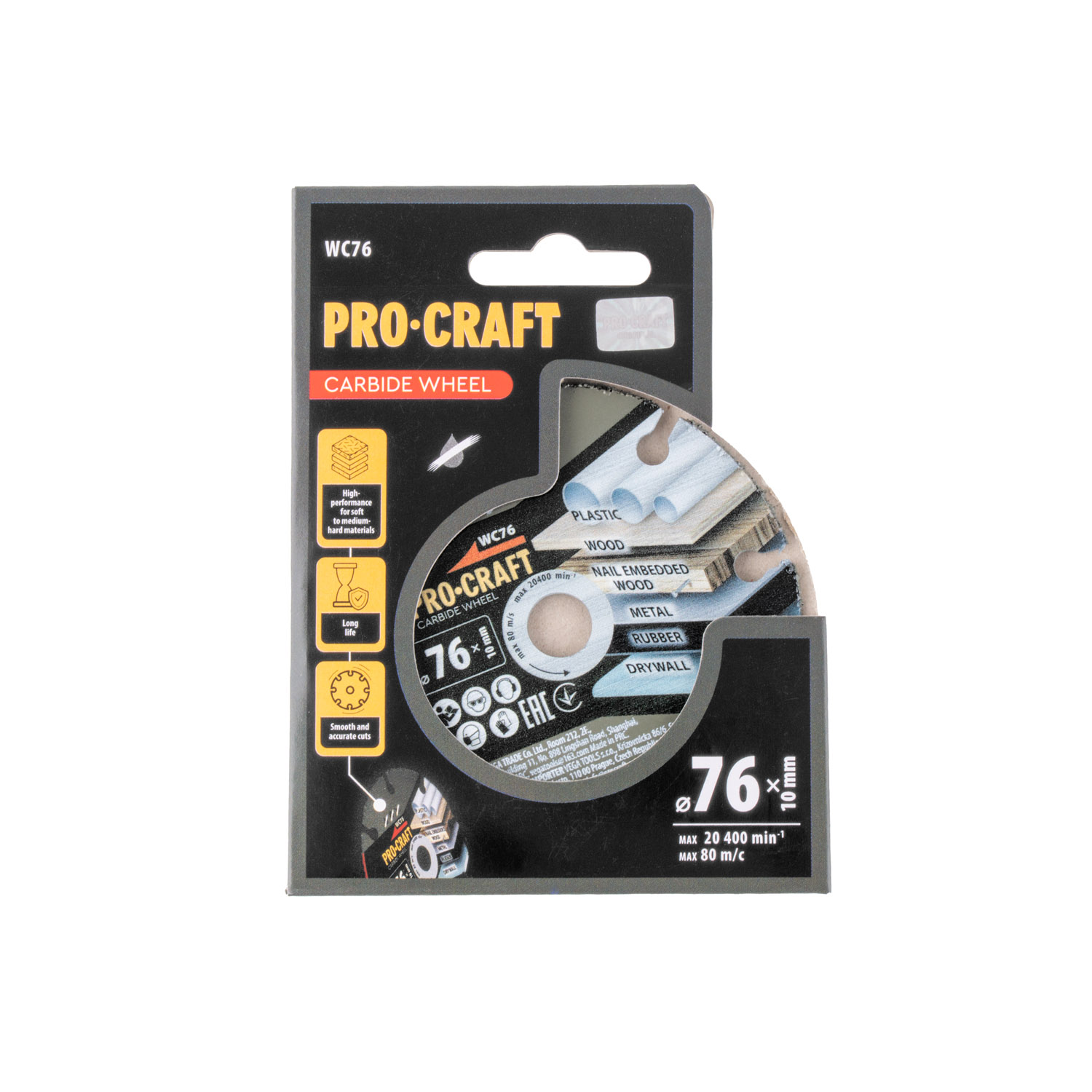 Řezný, karbidový kotouč Procraft WC76