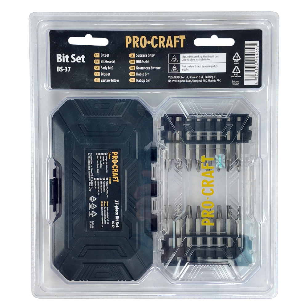Aku vrtací šroubovák Procraft PA18LiH  se sadou bitů BS-37