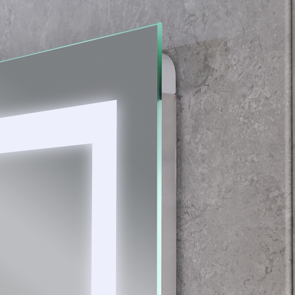 Koupelnové zrcadlo s LED osvětlením, protizamlžovací funkcí a regulací jasu, MR08-80×60-REVERSE Tall