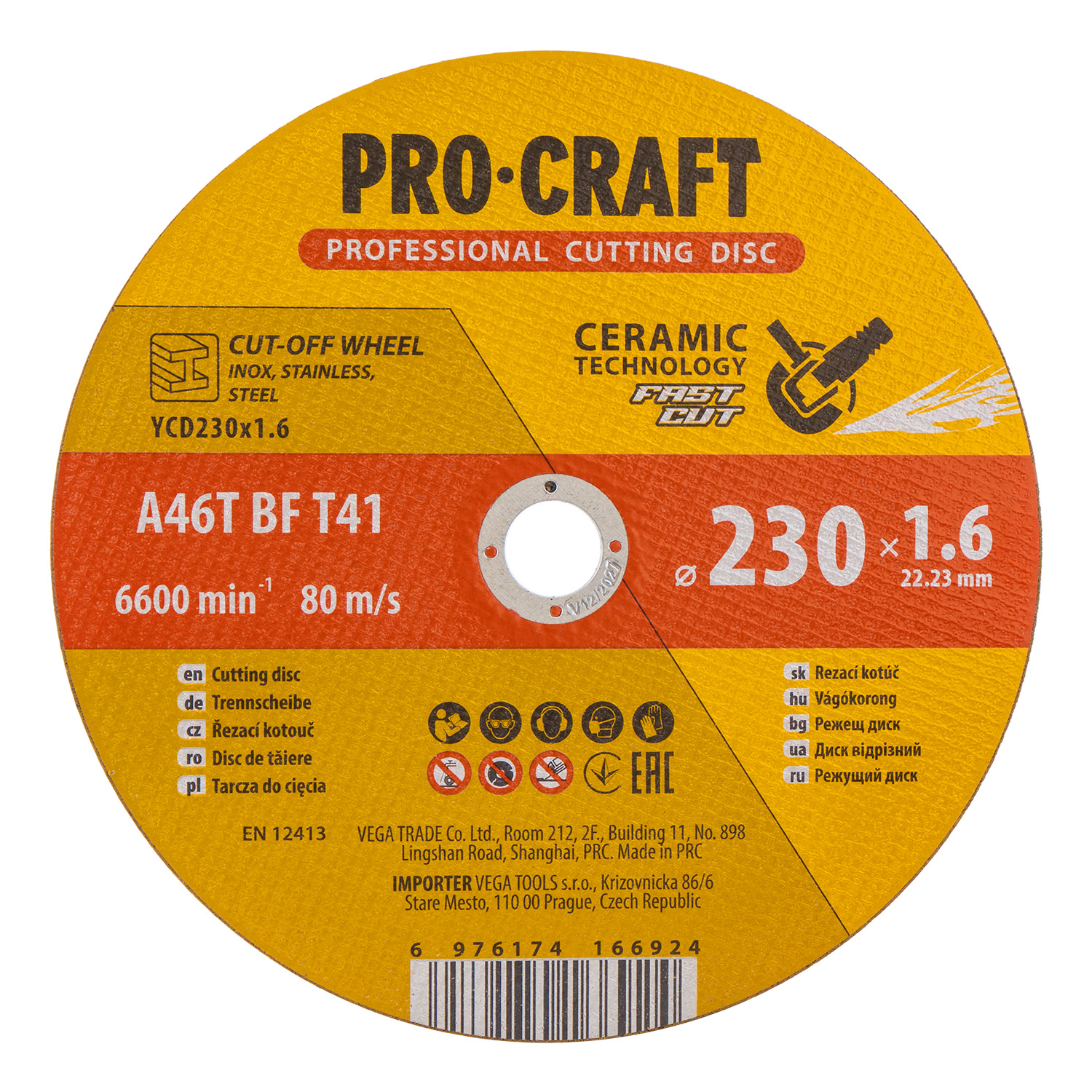 Keramický řezný kotouč Procraft YСD230x1.6
