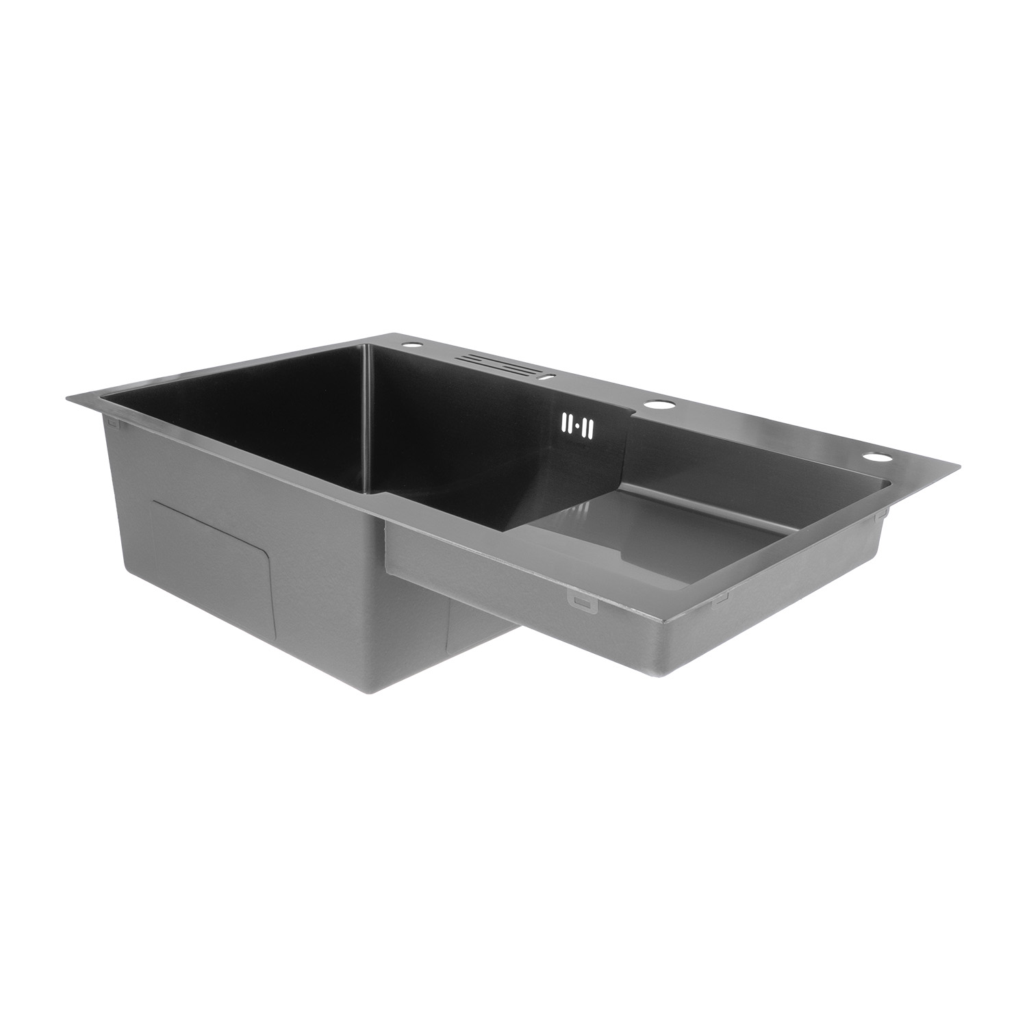 Nerezový dřez MIXXUS MH7849L-HK GRAPHITE se sifonem, grafito