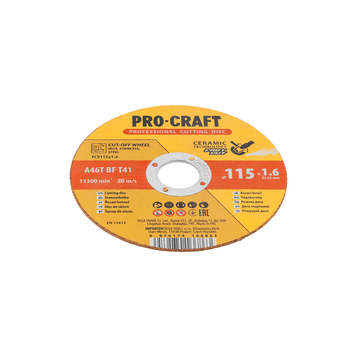 Keramický řezný kotouč Procraft YСD115x1.6