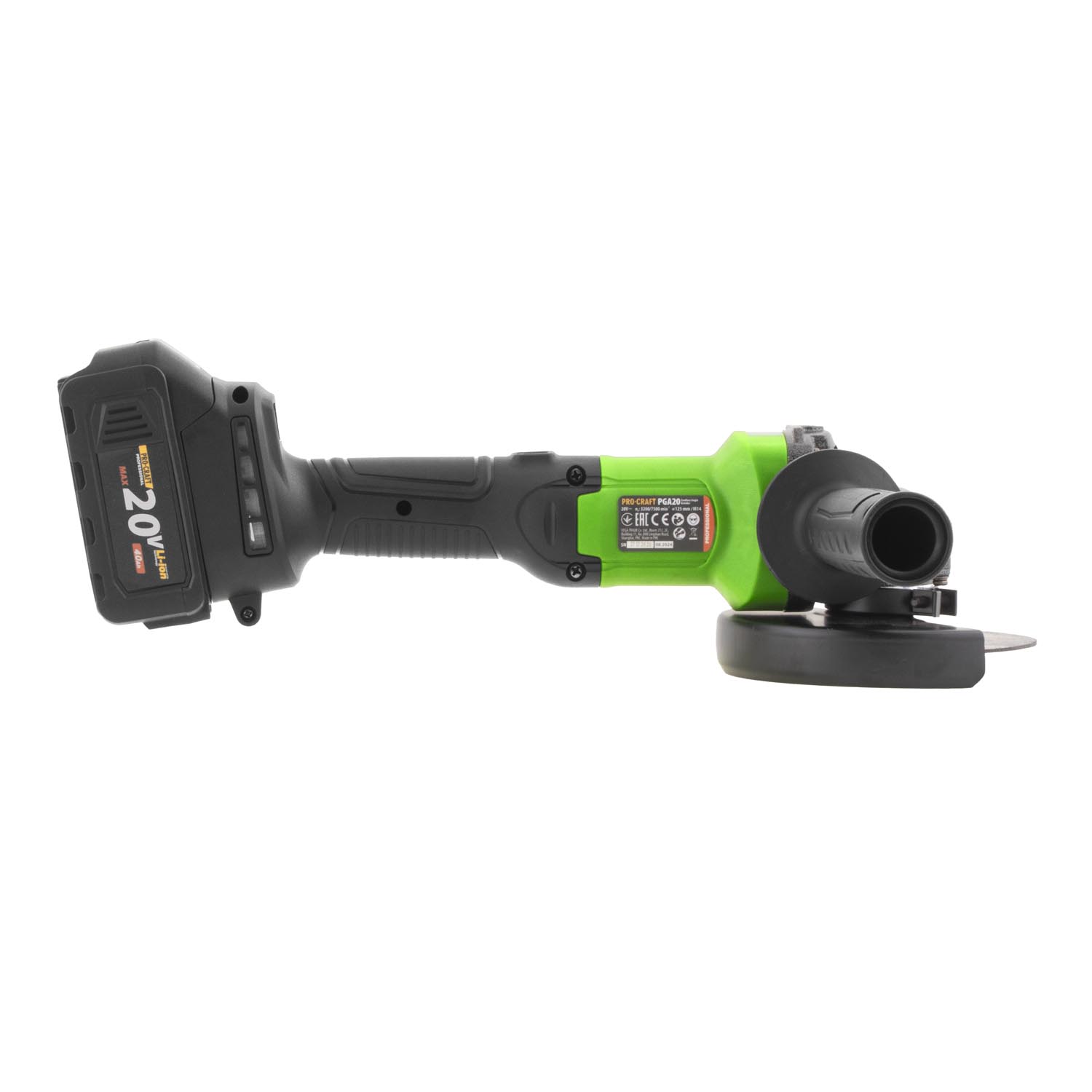 Aku úhlová bruska Procraft PGA20, 125mm