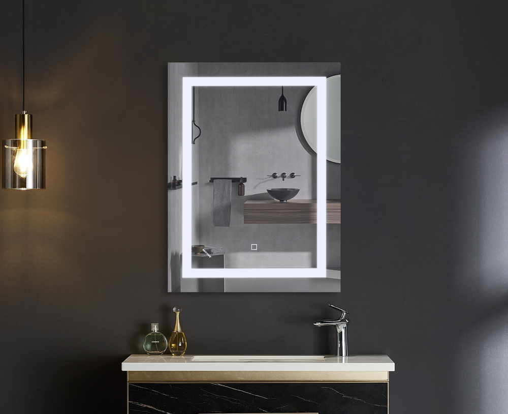 Koupelnové zrcadlo s LED osvětlením, protizamlžovací funkcí a regulací jasu, MR08-80×60-REVERSE Tall