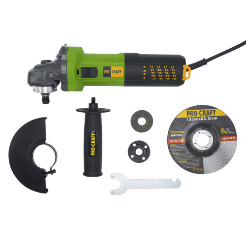 Bruska úhlová Procraft PW1550 + 10x řezný kotouč CD125x1.0 | SPW1550/CD125x1.0b