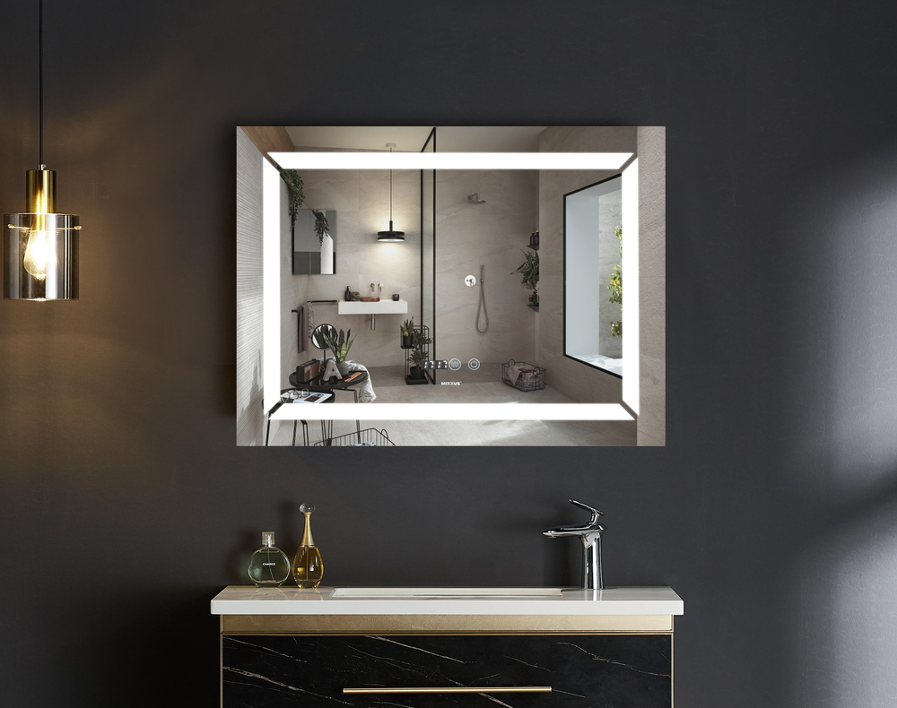 Koupelnové zrcadlo s LED osvětlením, protizamlžovací funkcí a regulací jasu, MR01-80×60 Light