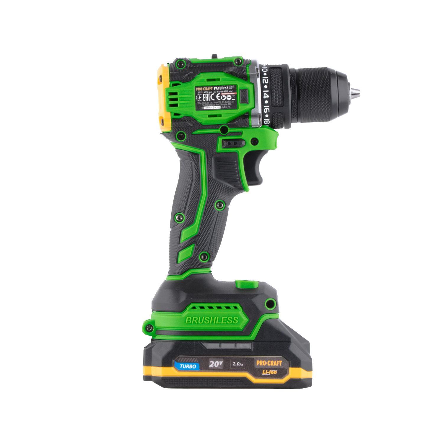 Aku vrtací šroubovák Procraft PA18Pro2 + sada bitů