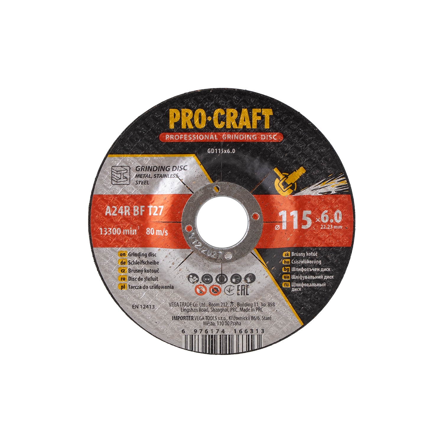 Brusný kotouč na kov Procraft GD115x6.0