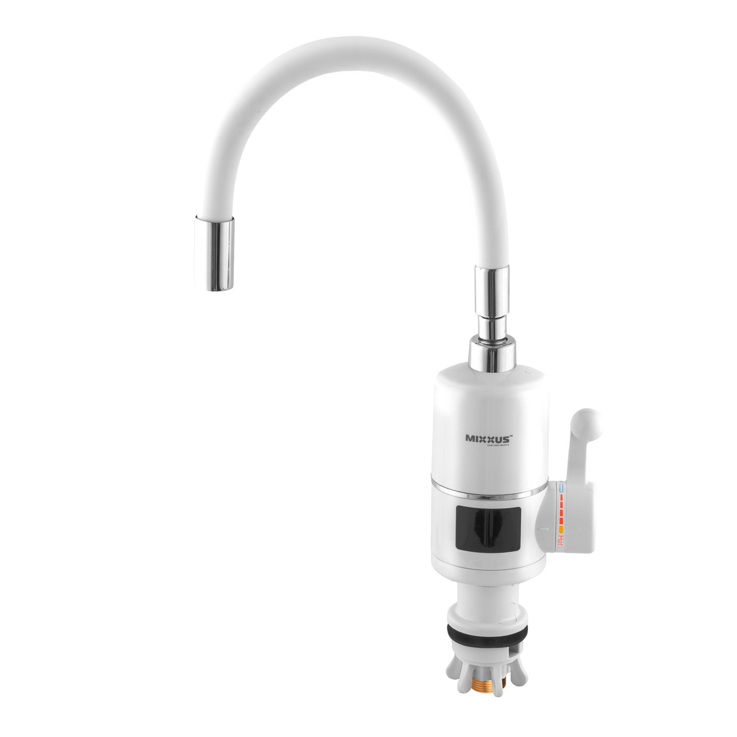 Baterie s elektrickým ohřevem vody a flexi výtokem ELW06-EF-WHITE, bílá
