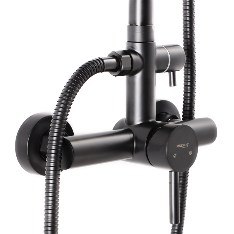 Sprchový sloup s baterií, SUS-003-J BLACK, černá