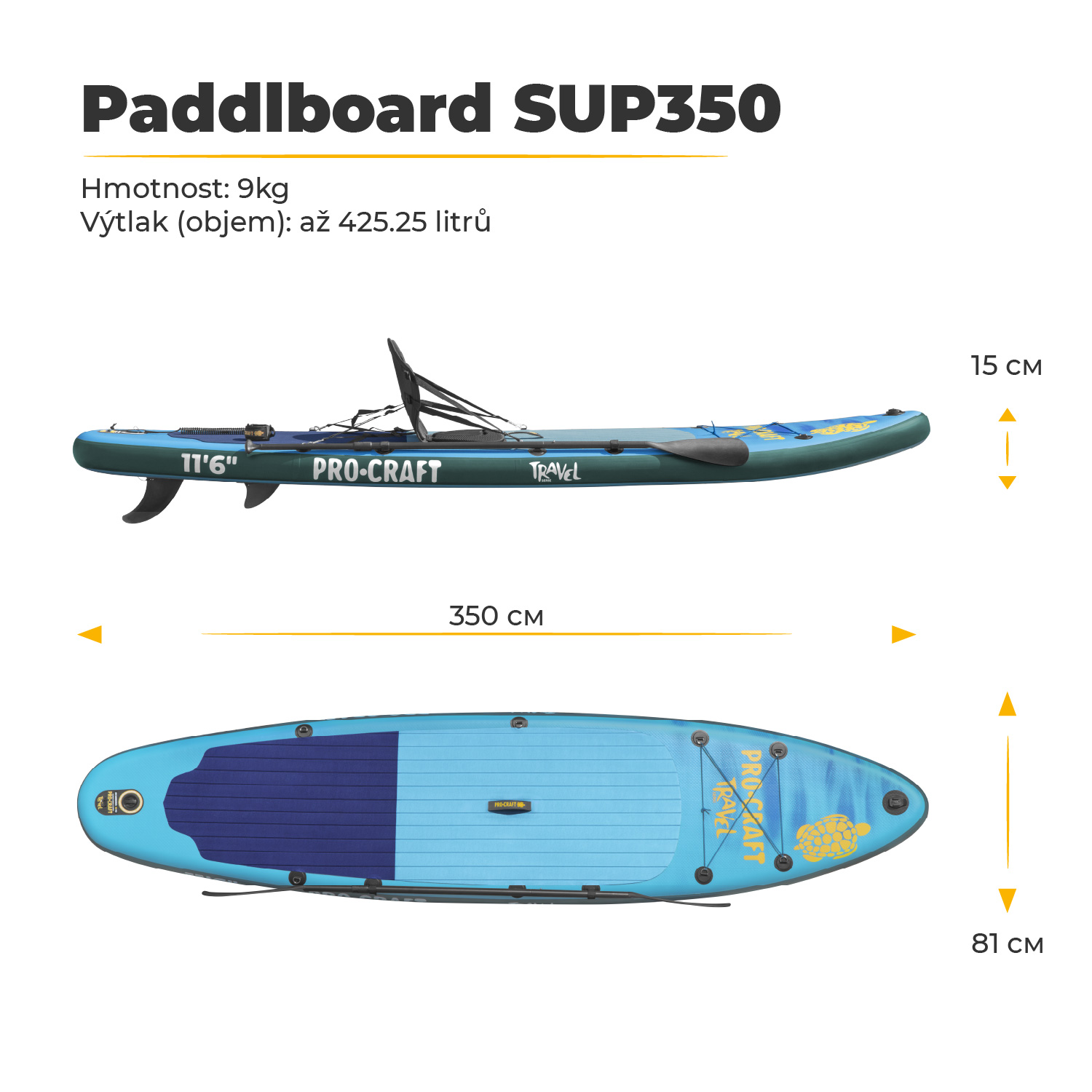 Paddleboard SET Procraft Travel SUP350