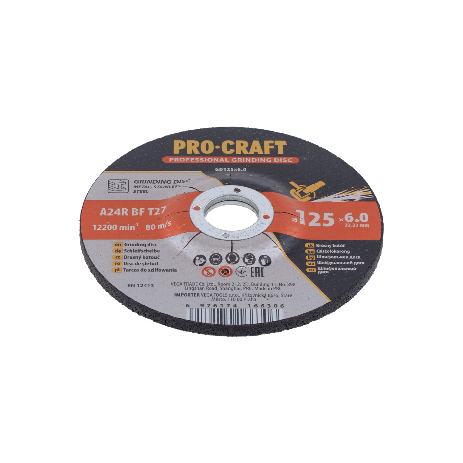 Brusný kotouč na kov Procraft GD125x6.0