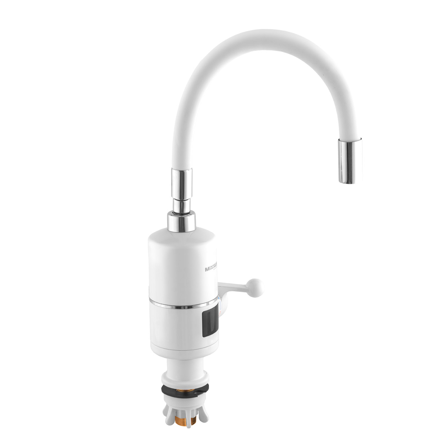 Baterie s elektrickým ohřevem vody a flexi výtokem ELW06-EF-WHITE, bílá